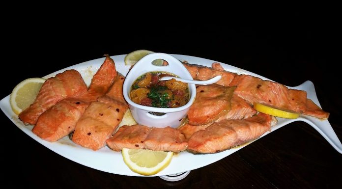 Honey Glazed Baked Salmon with Tomato and Orange Salsa